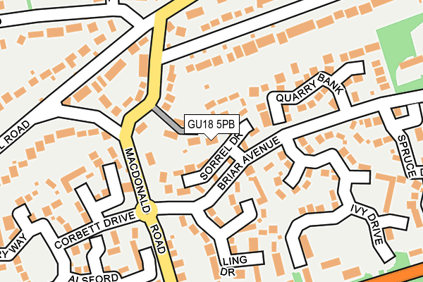 GU18 5PB map - OS OpenMap – Local (Ordnance Survey)
