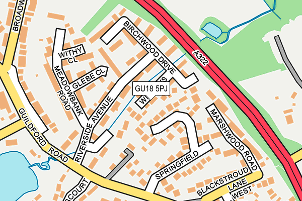 GU18 5PJ map - OS OpenMap – Local (Ordnance Survey)