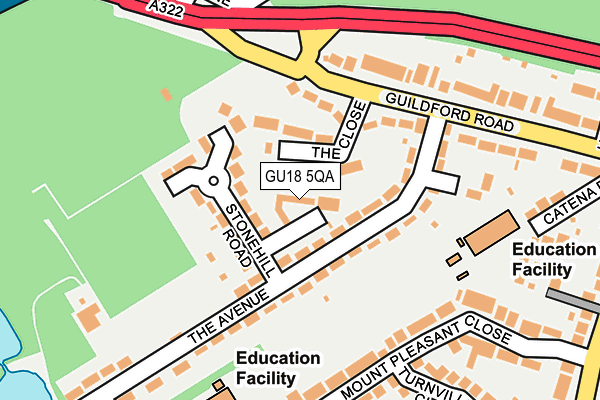 GU18 5QA map - OS OpenMap – Local (Ordnance Survey)