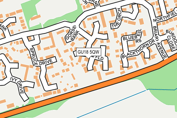 GU18 5QW map - OS OpenMap – Local (Ordnance Survey)