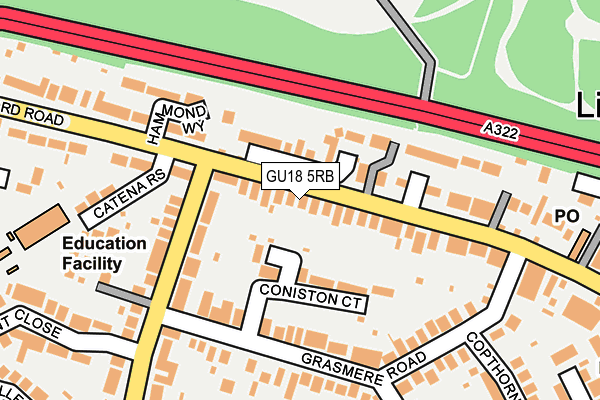 GU18 5RB map - OS OpenMap – Local (Ordnance Survey)