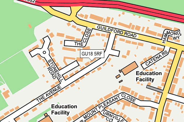 GU18 5RF map - OS OpenMap – Local (Ordnance Survey)