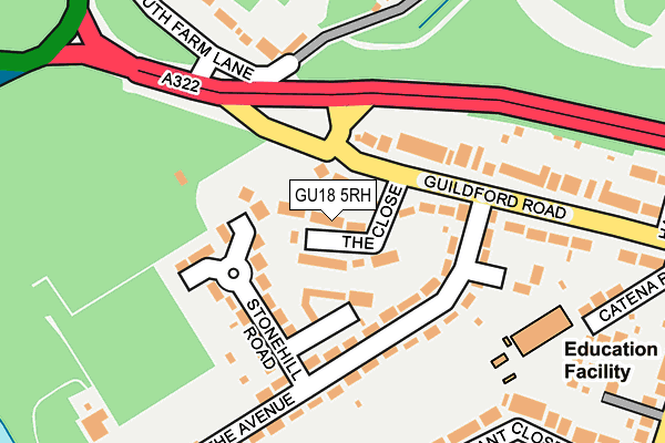 GU18 5RH map - OS OpenMap – Local (Ordnance Survey)