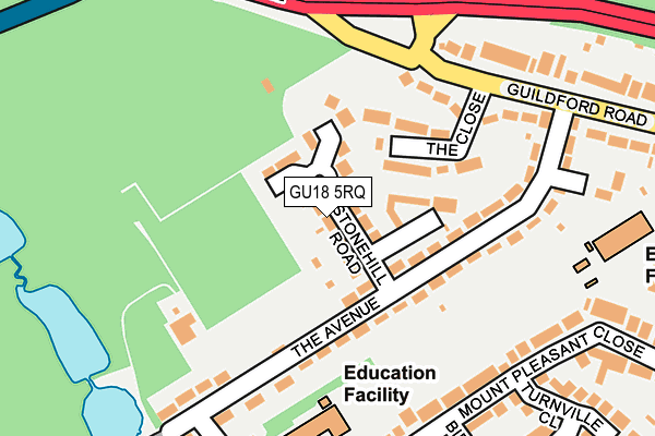 GU18 5RQ map - OS OpenMap – Local (Ordnance Survey)