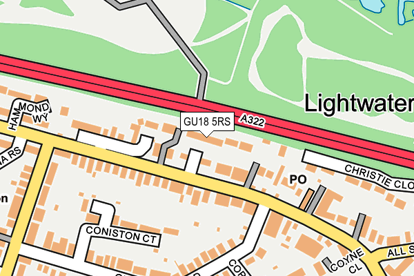 GU18 5RS map - OS OpenMap – Local (Ordnance Survey)