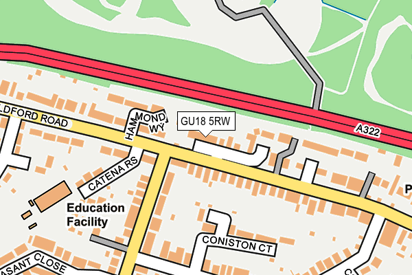 GU18 5RW map - OS OpenMap – Local (Ordnance Survey)