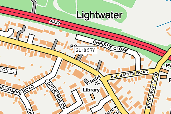 GU18 5RY map - OS OpenMap – Local (Ordnance Survey)