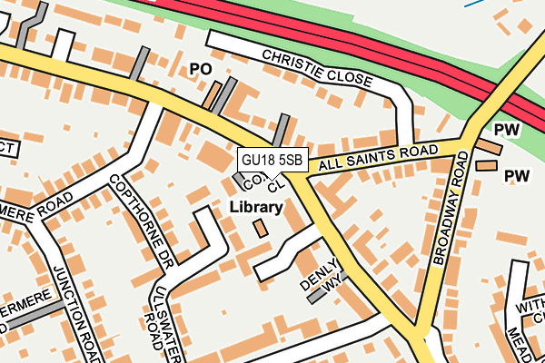 GU18 5SB map - OS OpenMap – Local (Ordnance Survey)