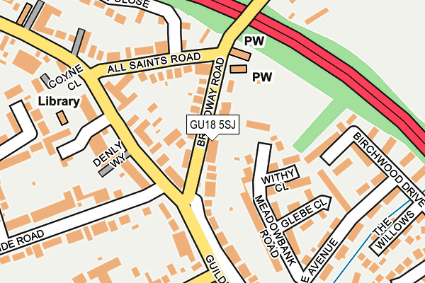 GU18 5SJ map - OS OpenMap – Local (Ordnance Survey)
