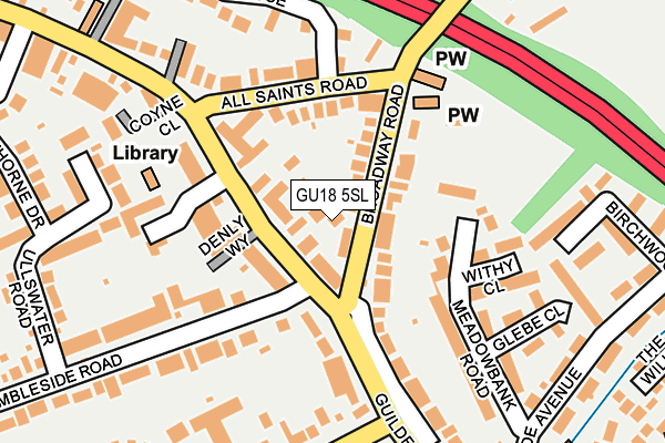 GU18 5SL map - OS OpenMap – Local (Ordnance Survey)