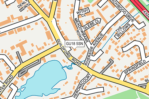 GU18 5SN map - OS OpenMap – Local (Ordnance Survey)