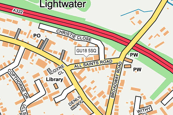 GU18 5SQ map - OS OpenMap – Local (Ordnance Survey)