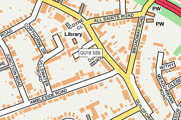 GU18 5SS map - OS OpenMap – Local (Ordnance Survey)