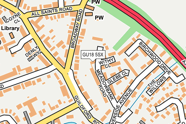 GU18 5SX map - OS OpenMap – Local (Ordnance Survey)