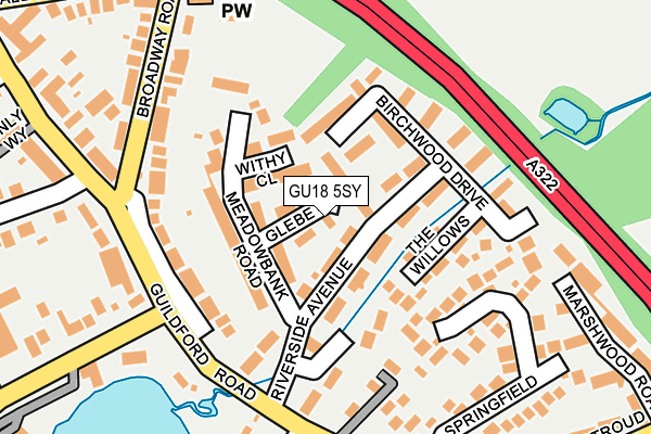 GU18 5SY map - OS OpenMap – Local (Ordnance Survey)