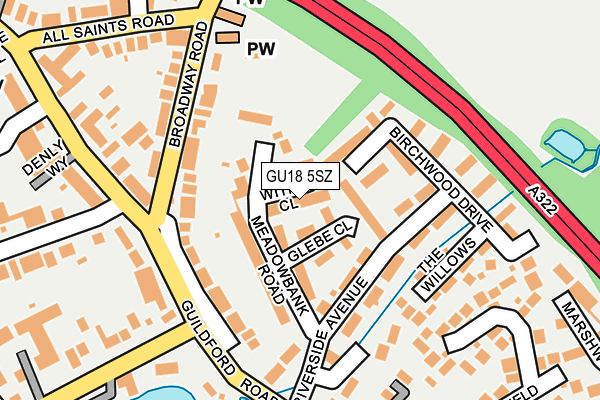 GU18 5SZ map - OS OpenMap – Local (Ordnance Survey)