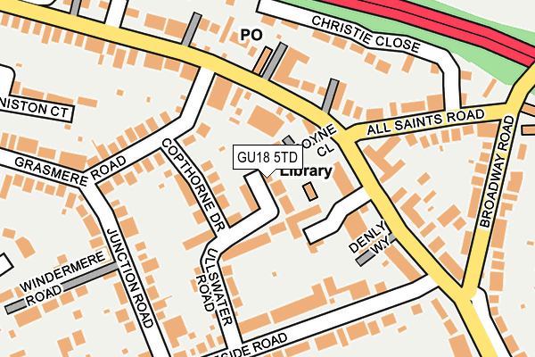 GU18 5TD map - OS OpenMap – Local (Ordnance Survey)