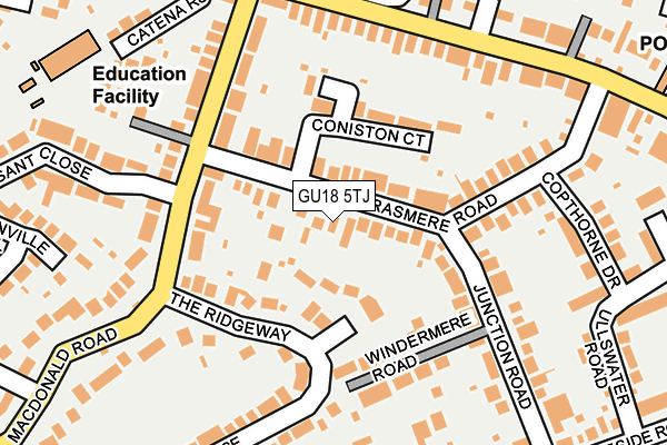 GU18 5TJ map - OS OpenMap – Local (Ordnance Survey)