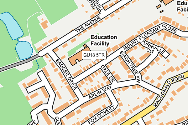 GU18 5TR map - OS OpenMap – Local (Ordnance Survey)