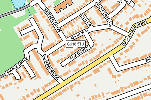 GU18 5TU map - OS OpenMap – Local (Ordnance Survey)
