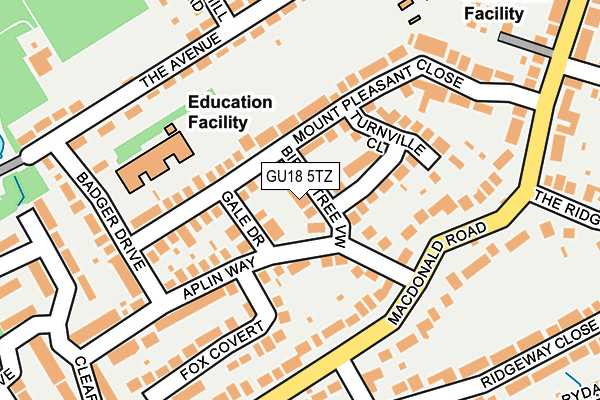 GU18 5TZ map - OS OpenMap – Local (Ordnance Survey)