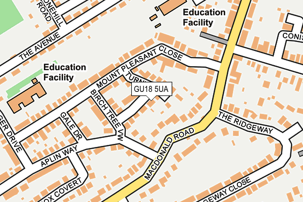 GU18 5UA map - OS OpenMap – Local (Ordnance Survey)