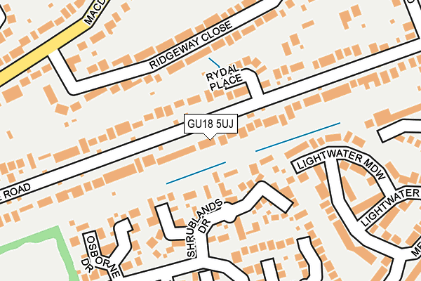 GU18 5UJ map - OS OpenMap – Local (Ordnance Survey)