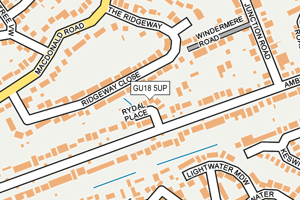 GU18 5UP map - OS OpenMap – Local (Ordnance Survey)