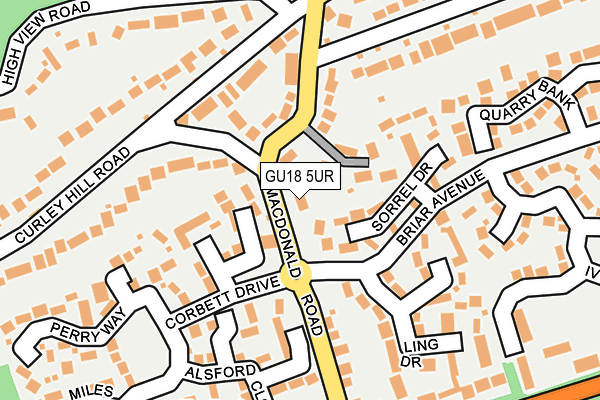 GU18 5UR map - OS OpenMap – Local (Ordnance Survey)