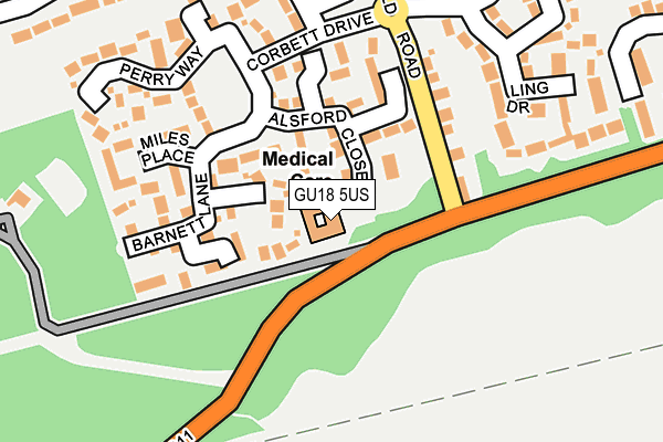GU18 5US map - OS OpenMap – Local (Ordnance Survey)