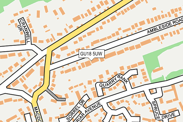 GU18 5UW map - OS OpenMap – Local (Ordnance Survey)