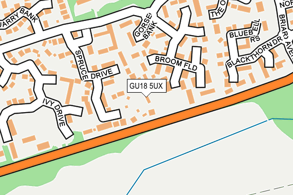 GU18 5UX map - OS OpenMap – Local (Ordnance Survey)