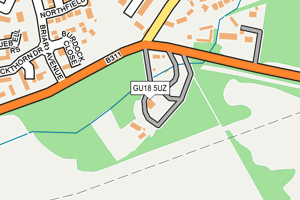 GU18 5UZ map - OS OpenMap – Local (Ordnance Survey)
