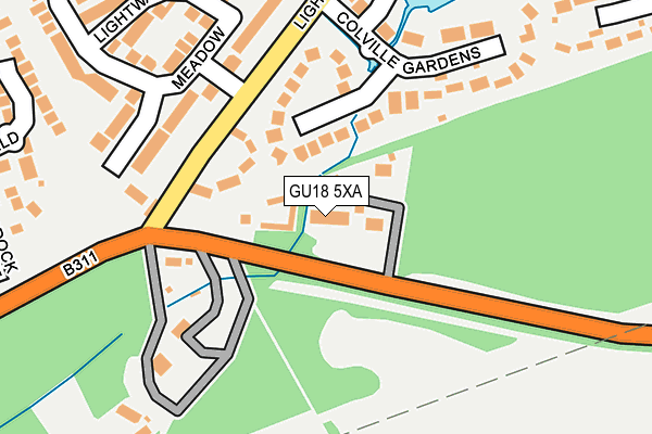 GU18 5XA map - OS OpenMap – Local (Ordnance Survey)