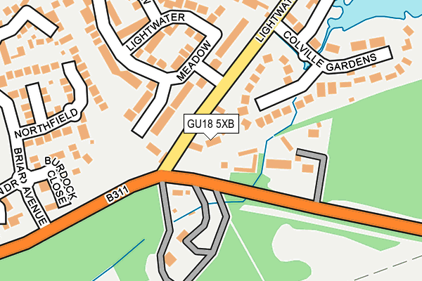 GU18 5XB map - OS OpenMap – Local (Ordnance Survey)