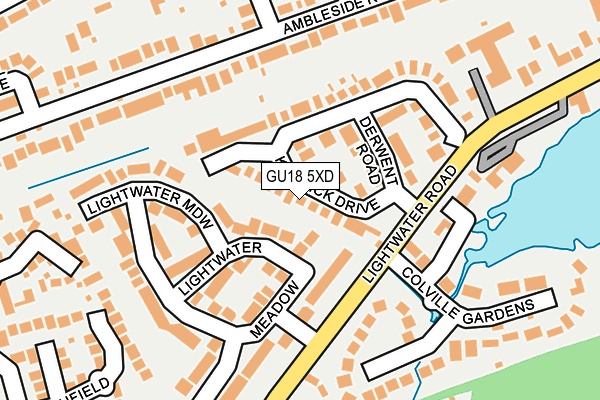 GU18 5XD map - OS OpenMap – Local (Ordnance Survey)