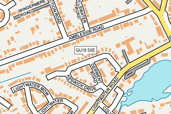 GU18 5XE map - OS OpenMap – Local (Ordnance Survey)
