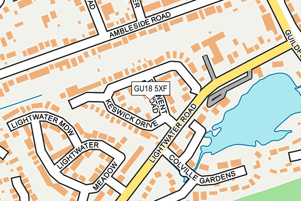 GU18 5XF map - OS OpenMap – Local (Ordnance Survey)