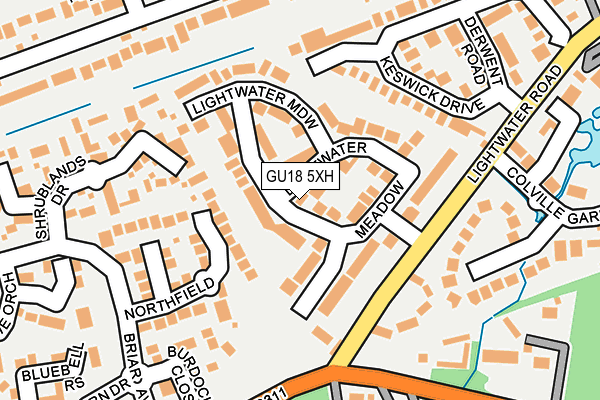 GU18 5XH map - OS OpenMap – Local (Ordnance Survey)
