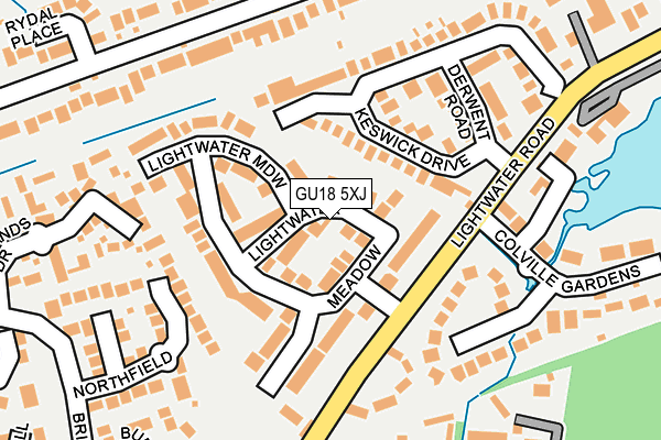 GU18 5XJ map - OS OpenMap – Local (Ordnance Survey)