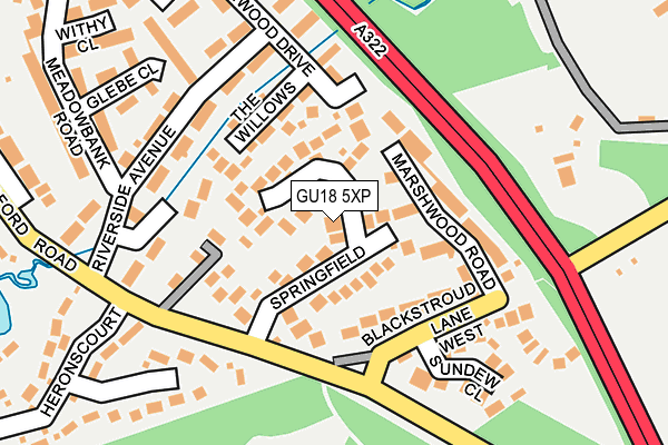 GU18 5XP map - OS OpenMap – Local (Ordnance Survey)