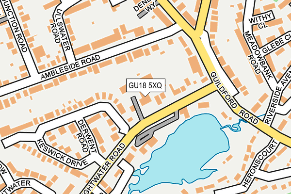 GU18 5XQ map - OS OpenMap – Local (Ordnance Survey)