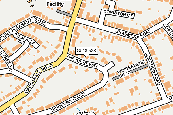 GU18 5XS map - OS OpenMap – Local (Ordnance Survey)