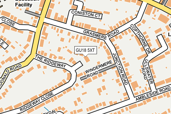 GU18 5XT map - OS OpenMap – Local (Ordnance Survey)