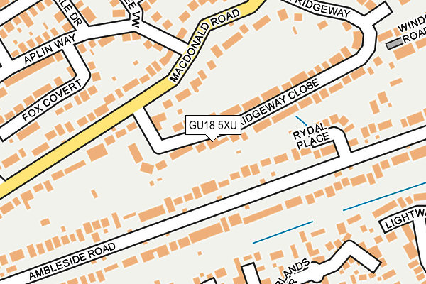 GU18 5XU map - OS OpenMap – Local (Ordnance Survey)
