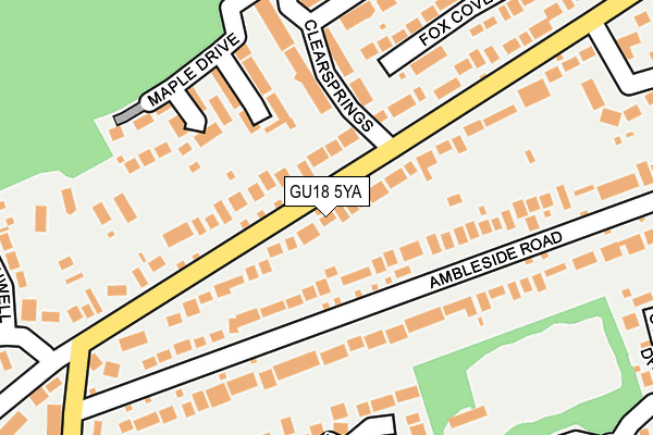 GU18 5YA map - OS OpenMap – Local (Ordnance Survey)