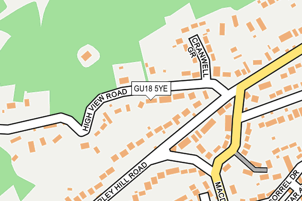 GU18 5YE map - OS OpenMap – Local (Ordnance Survey)