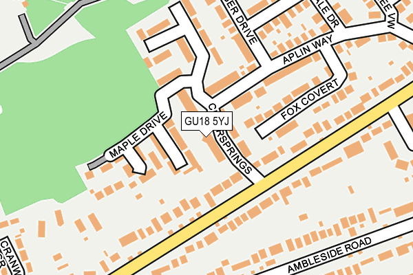 GU18 5YJ map - OS OpenMap – Local (Ordnance Survey)