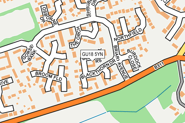 GU18 5YN map - OS OpenMap – Local (Ordnance Survey)