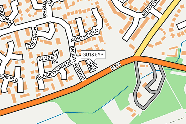 GU18 5YP map - OS OpenMap – Local (Ordnance Survey)